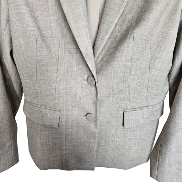 Lafayette 148 Womens Virgin Wool Blazer Sz 4 Classic Neutral Career Work Office - Picture 3 of 8